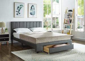 Grey Faux Leather Storage Bed 5481