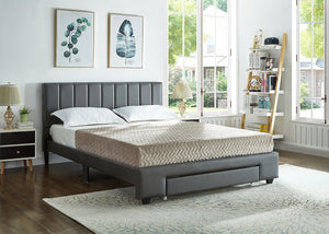 Grey Faux Leather Storage Bed 5481