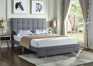 Grey Fabric Storage Bed 5493