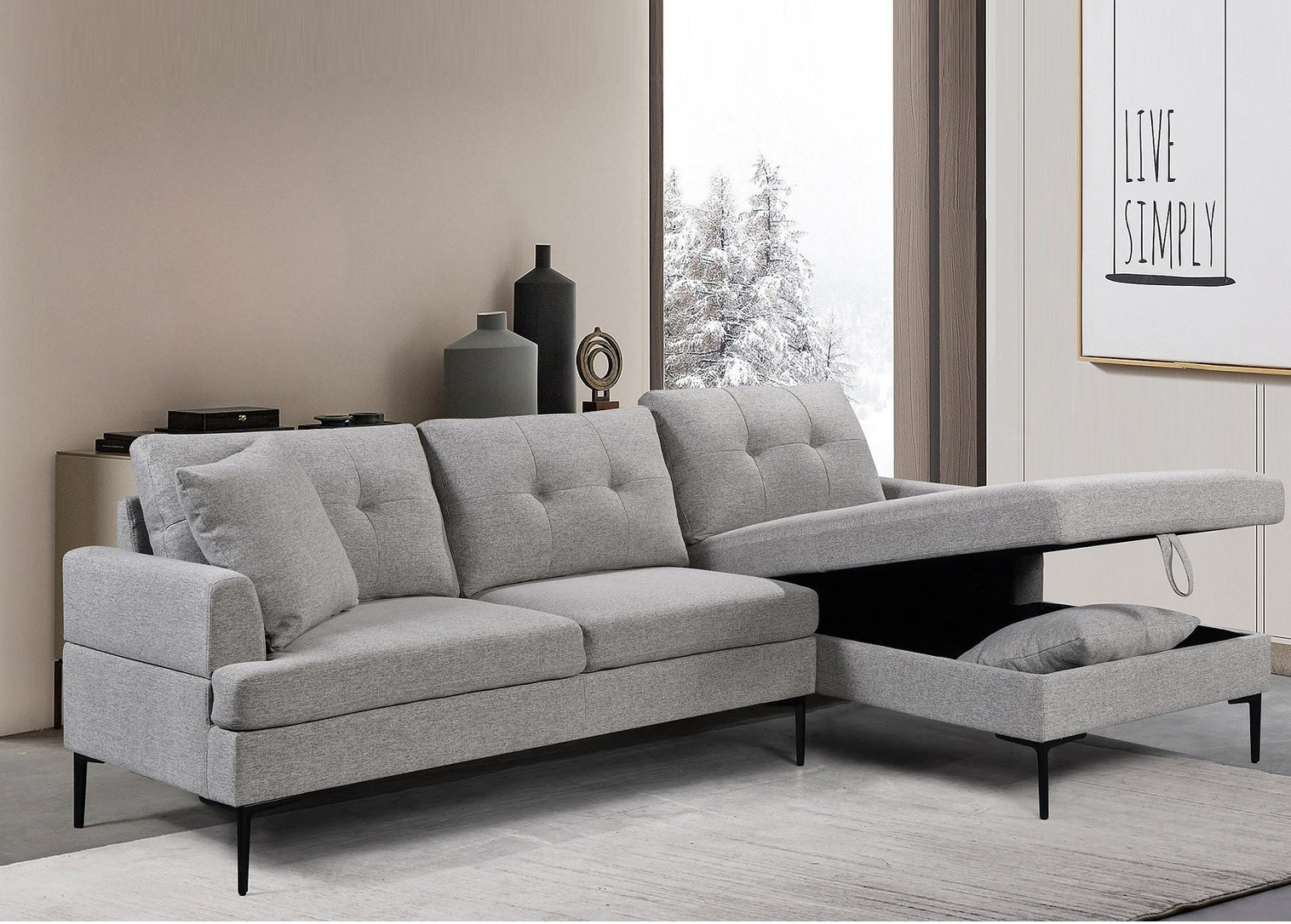 Mingle Grey Sectional RHF