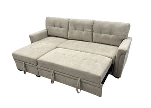 Snug Beige Pull Out Sofa Bed